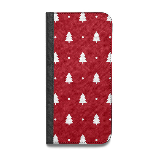 Classic Red Christmas Trees Vegan Leather Flip Samsung Case