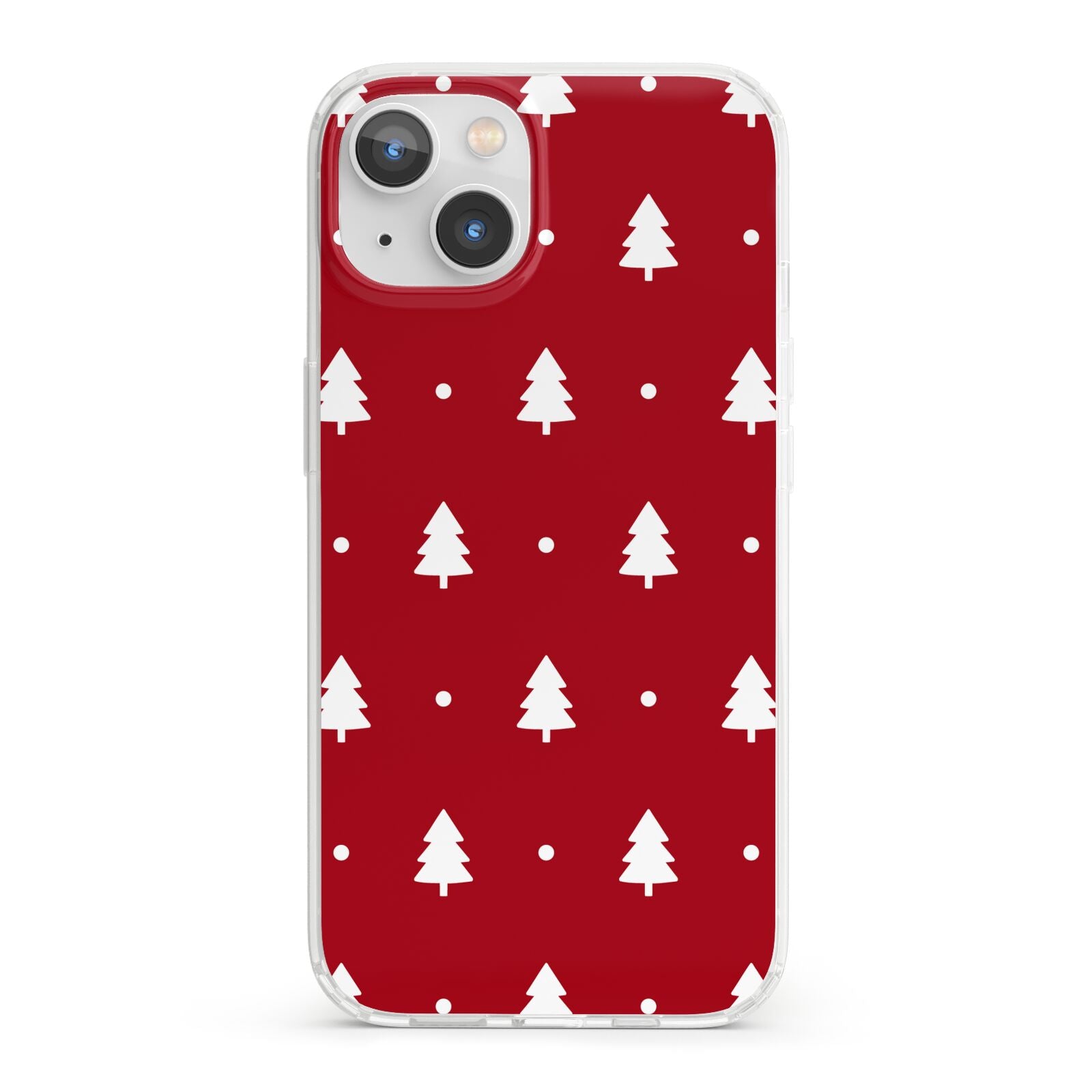 Classic Red Christmas Trees iPhone 13 Clear Bumper Case