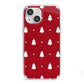 Classic Red Christmas Trees iPhone 13 Mini TPU Impact Case with White Edges