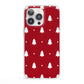 Classic Red Christmas Trees iPhone 13 Pro Clear Bumper Case