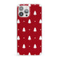 Classic Red Christmas Trees iPhone 13 Pro Max Clear Bumper Case