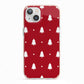 Classic Red Christmas Trees iPhone 13 TPU Impact Case with Pink Edges