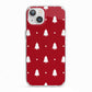 Classic Red Christmas Trees iPhone 13 TPU Impact Case with White Edges