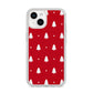 Classic Red Christmas Trees iPhone 14 Clear Tough Case Starlight