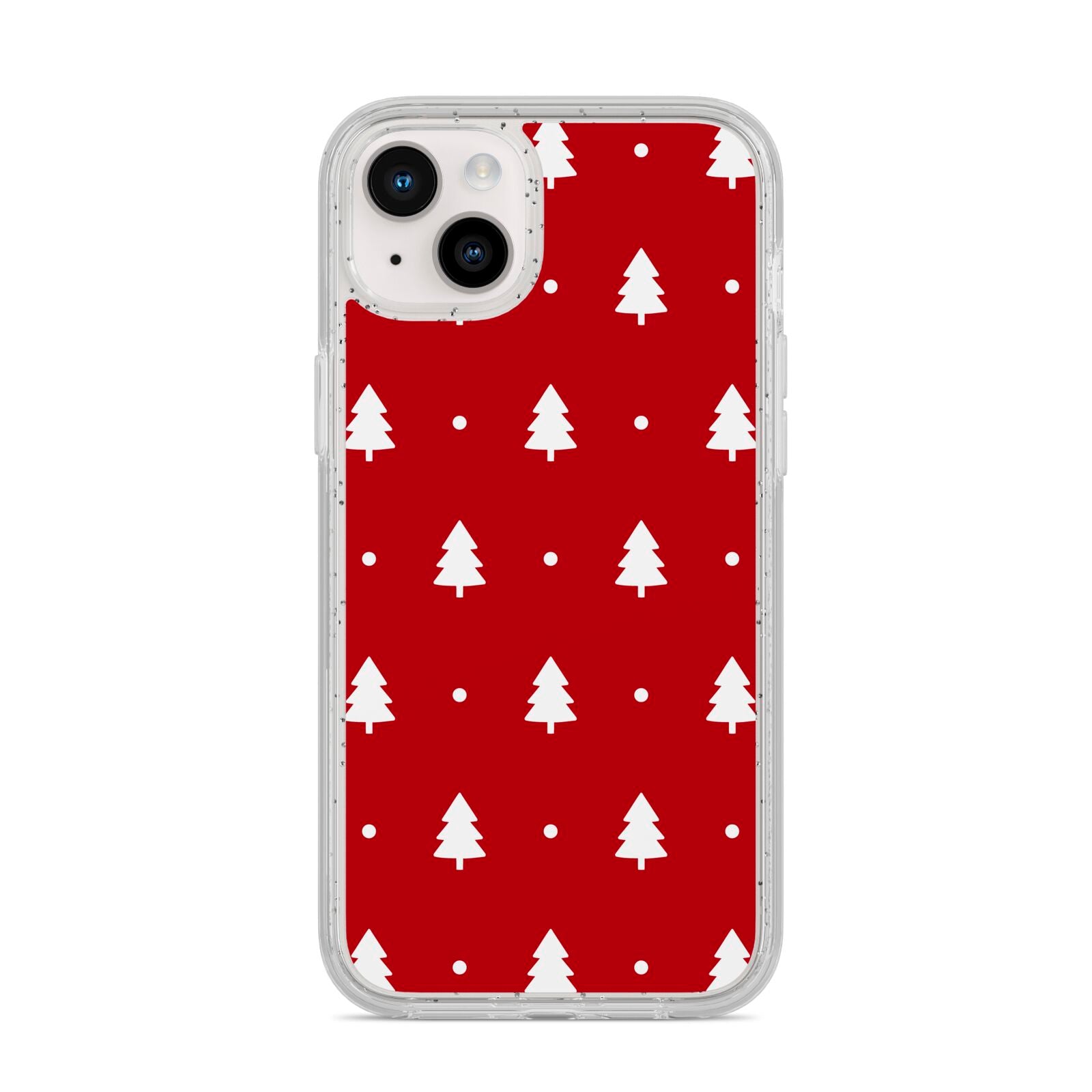 Classic Red Christmas Trees iPhone 14 Plus Glitter Tough Case Starlight