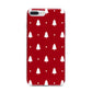 Classic Red Christmas Trees iPhone 7 Plus Bumper Case on Silver iPhone