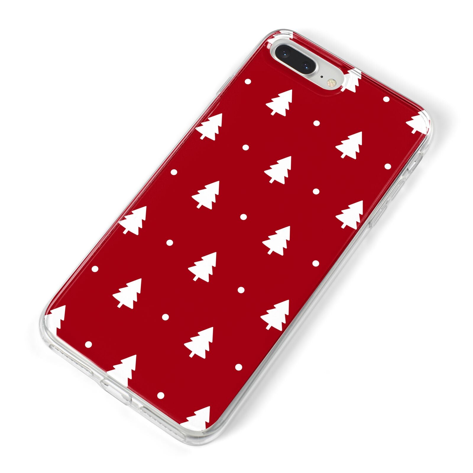 Classic Red Christmas Trees iPhone 8 Plus Bumper Case on Silver iPhone Alternative Image