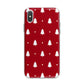 Classic Red Christmas Trees iPhone X Bumper Case on Silver iPhone Alternative Image 1