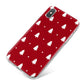 Classic Red Christmas Trees iPhone X Bumper Case on Silver iPhone