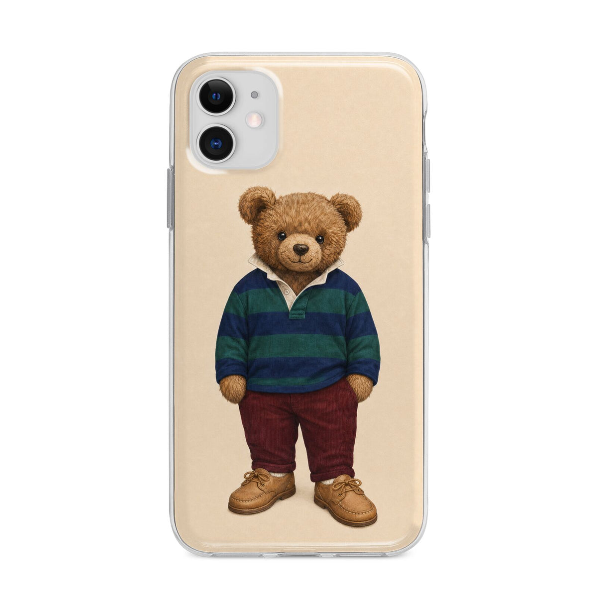 Clubhouse Teddy Apple iPhone 11 in White with Bumper Case