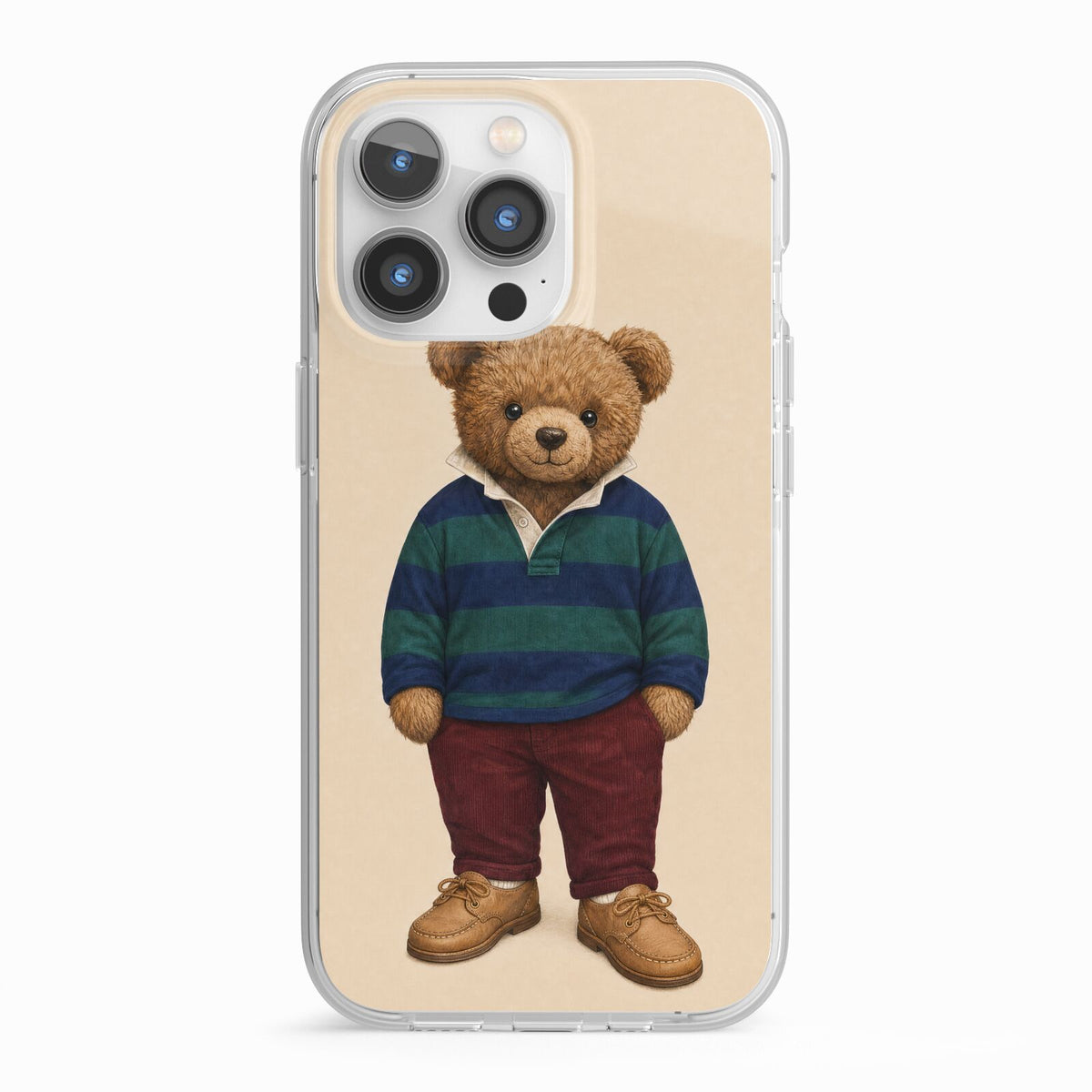 Clubhouse Teddy iPhone 13 Pro TPU Impact Case with White Edges