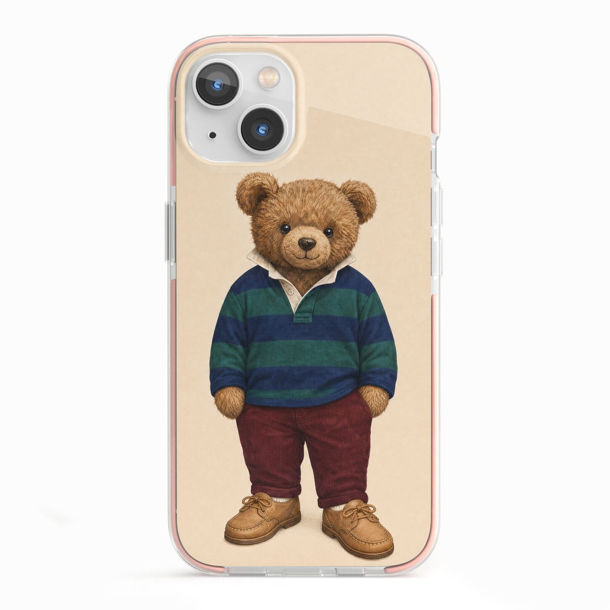 Clubhouse Teddy iPhone 13 TPU Impact Case with Pink Edges