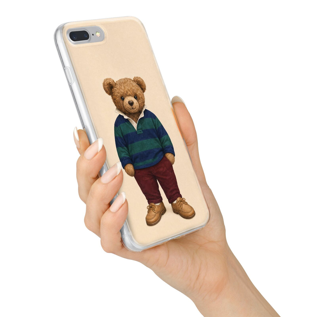 Clubhouse Teddy iPhone 7 Plus Bumper Case on Silver iPhone Alternative Image