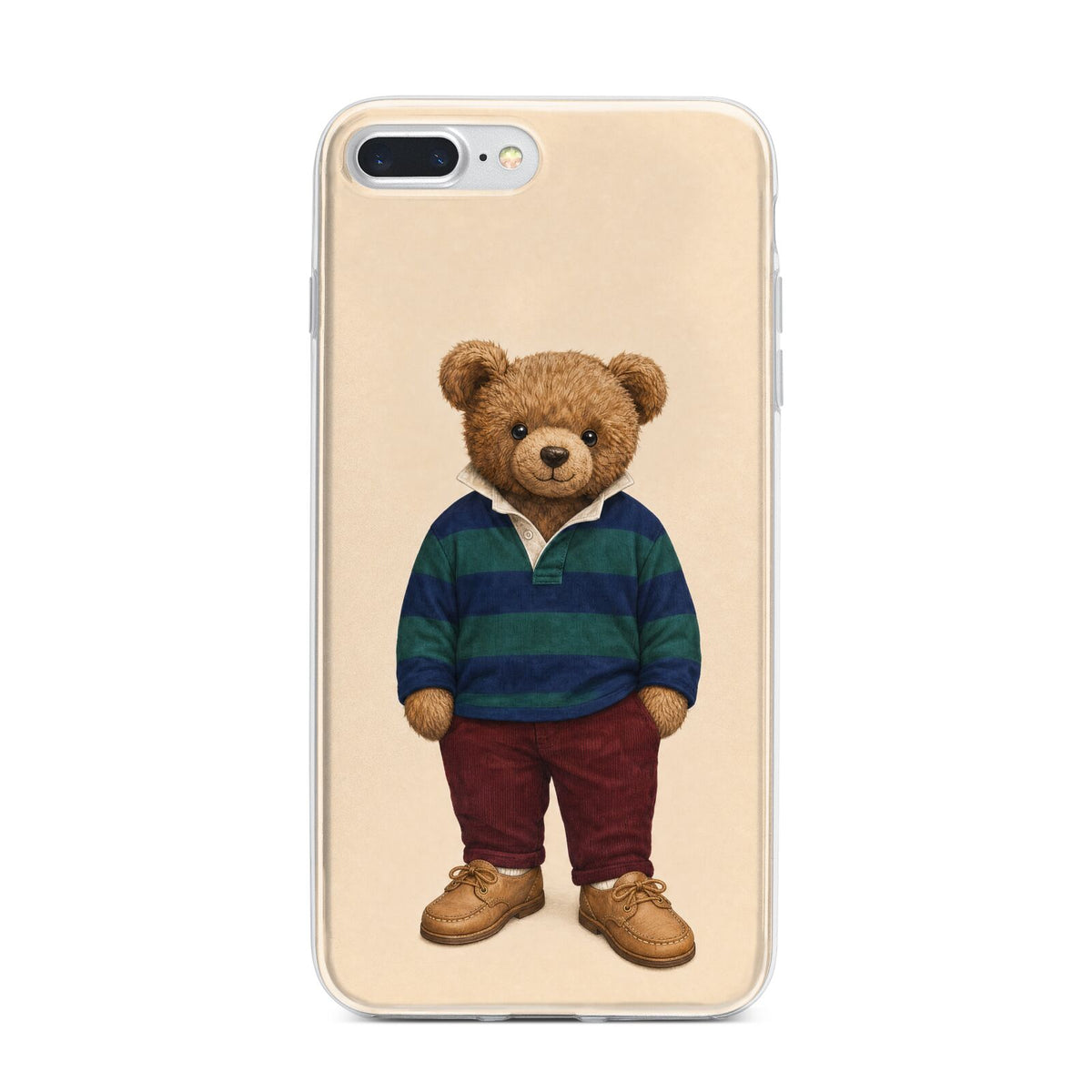 Clubhouse Teddy iPhone 7 Plus Bumper Case on Silver iPhone