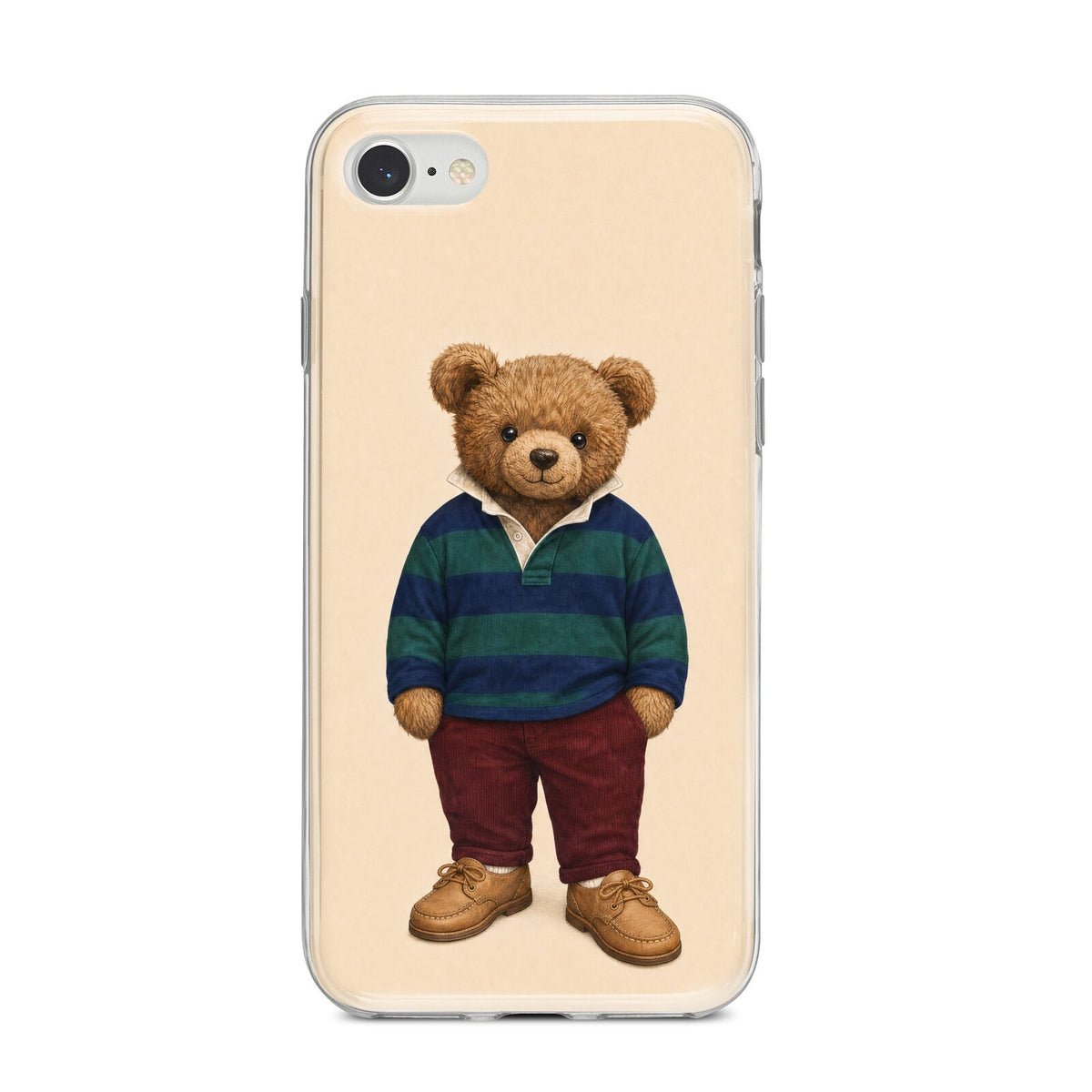 Clubhouse Teddy iPhone 8 Bumper Case on Silver iPhone