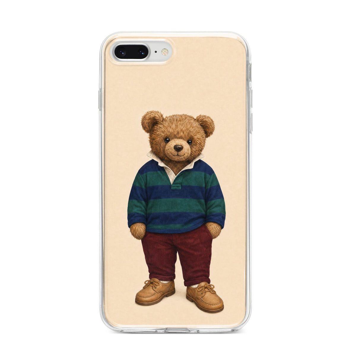 Clubhouse Teddy iPhone 8 Plus Bumper Case on Silver iPhone