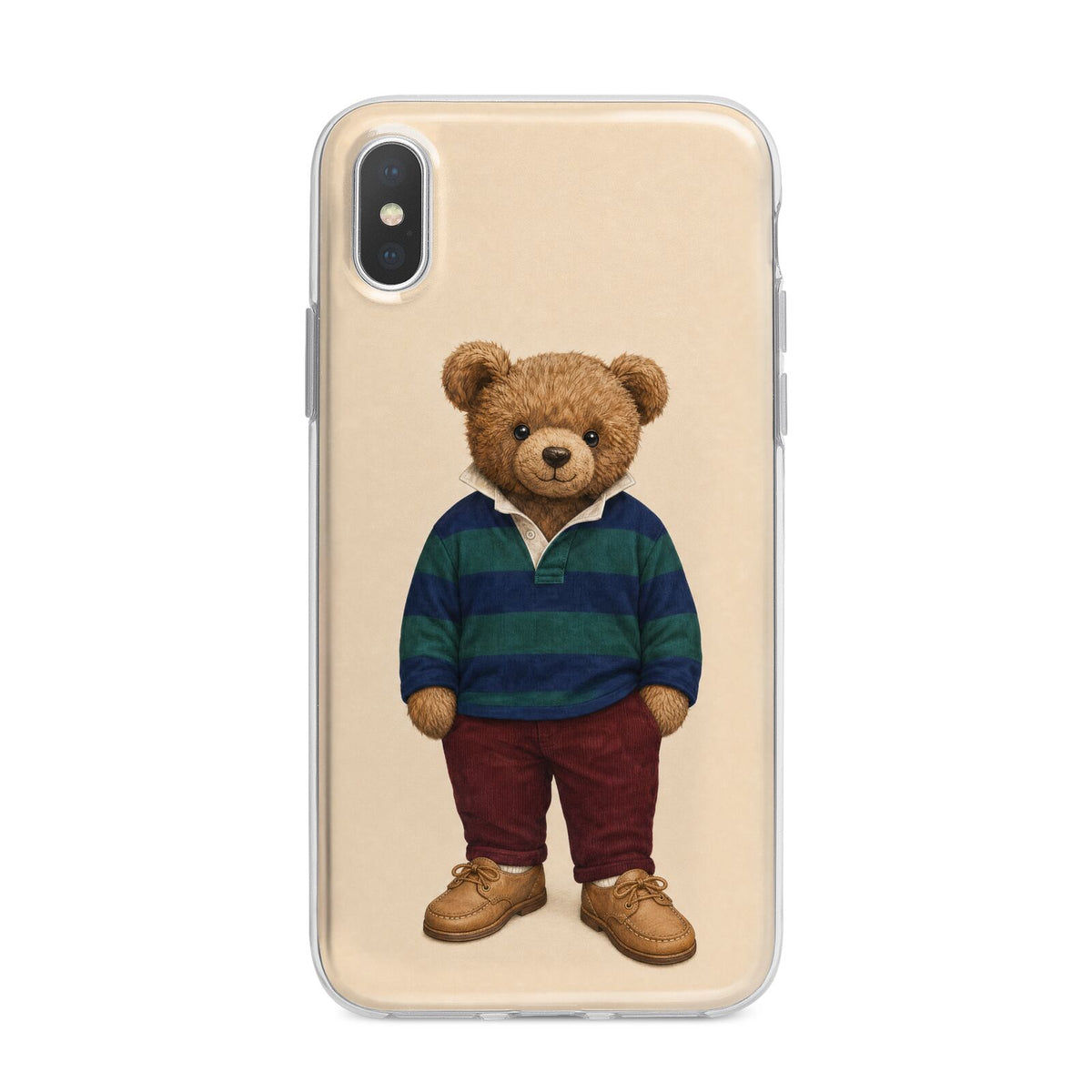 Clubhouse Teddy iPhone X Bumper Case on Silver iPhone Alternative Image 1