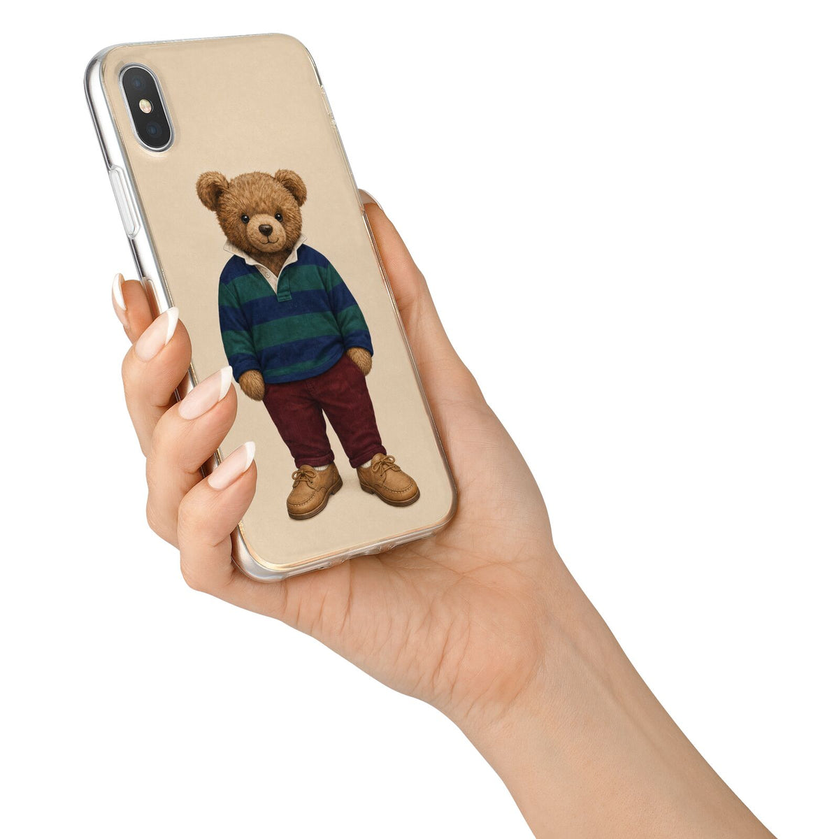 Clubhouse Teddy iPhone X Bumper Case on Silver iPhone Alternative Image 2
