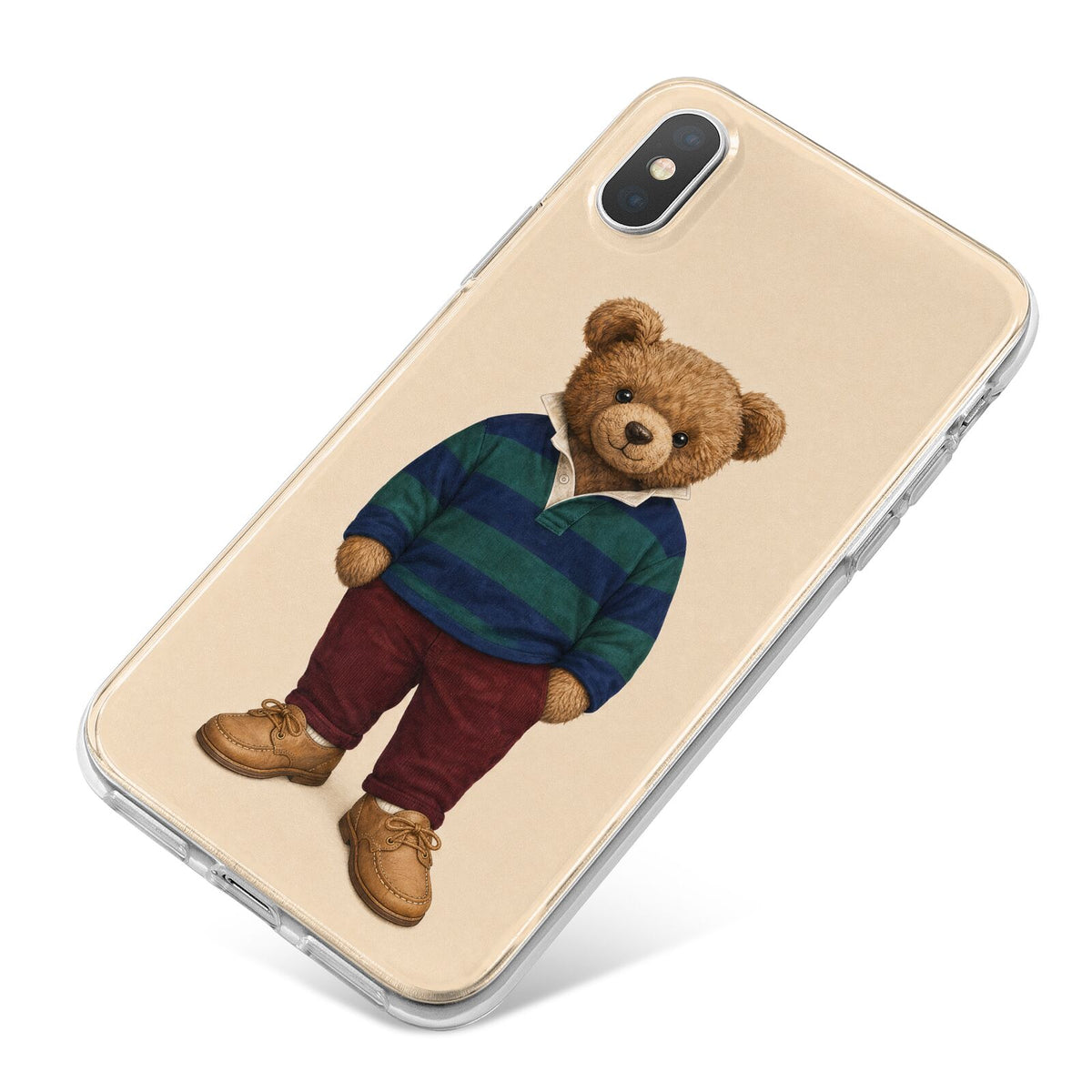 Clubhouse Teddy iPhone X Bumper Case on Silver iPhone