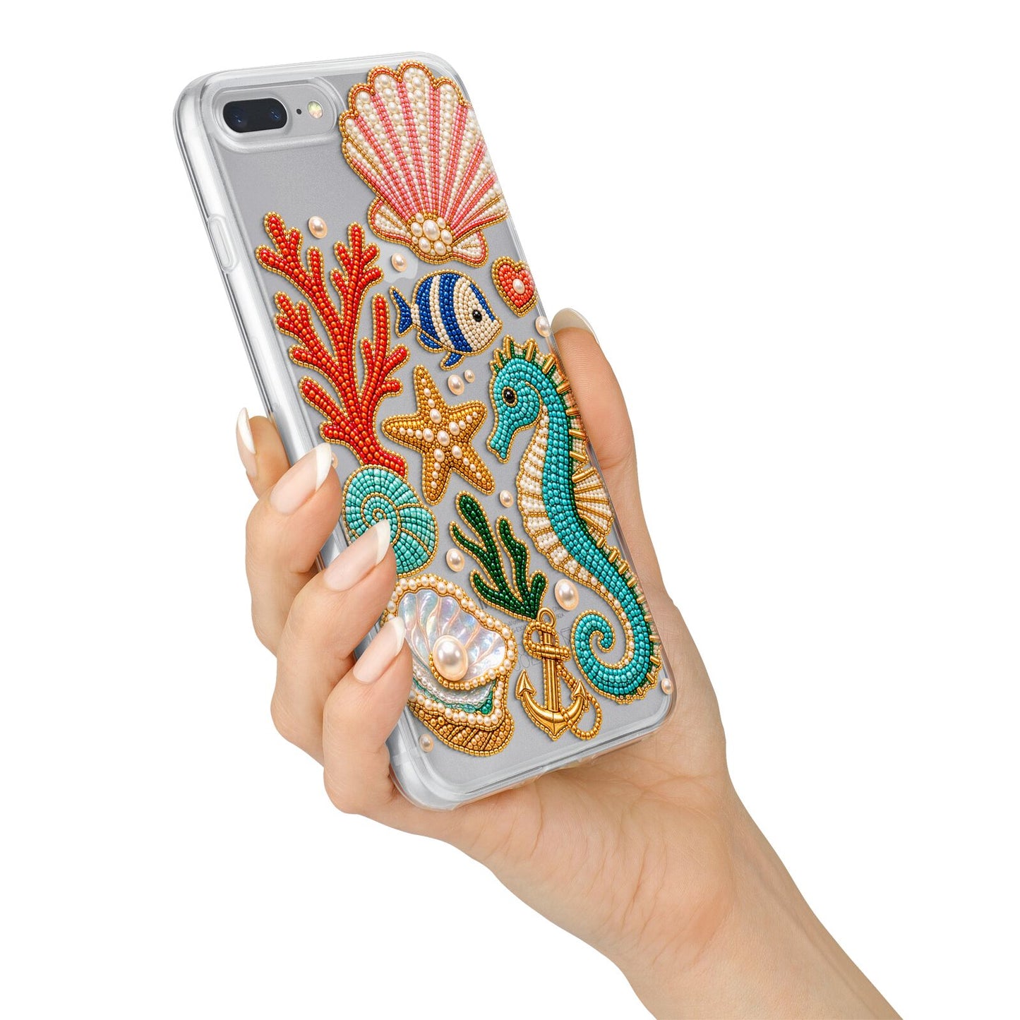 Coastal Treasures Charms iPhone 7 Plus Bumper Case on Silver iPhone Alternative Image