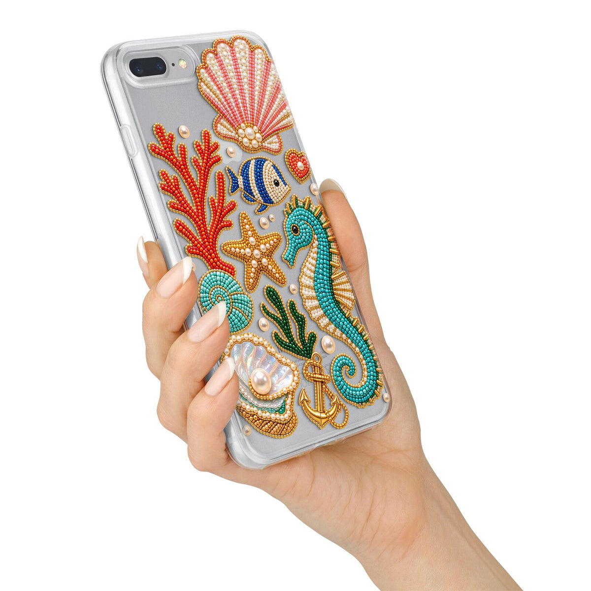 Coastal Treasures Charms iPhone 7 Plus Bumper Case on Silver iPhone Alternative Image