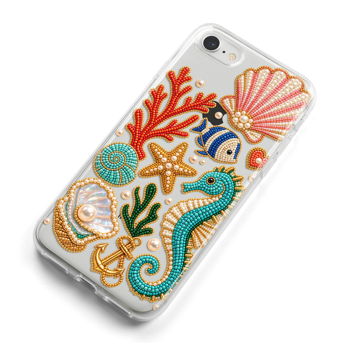 Coastal Treasures Charms iPhone 8 Bumper Case on Silver iPhone Alternative Image