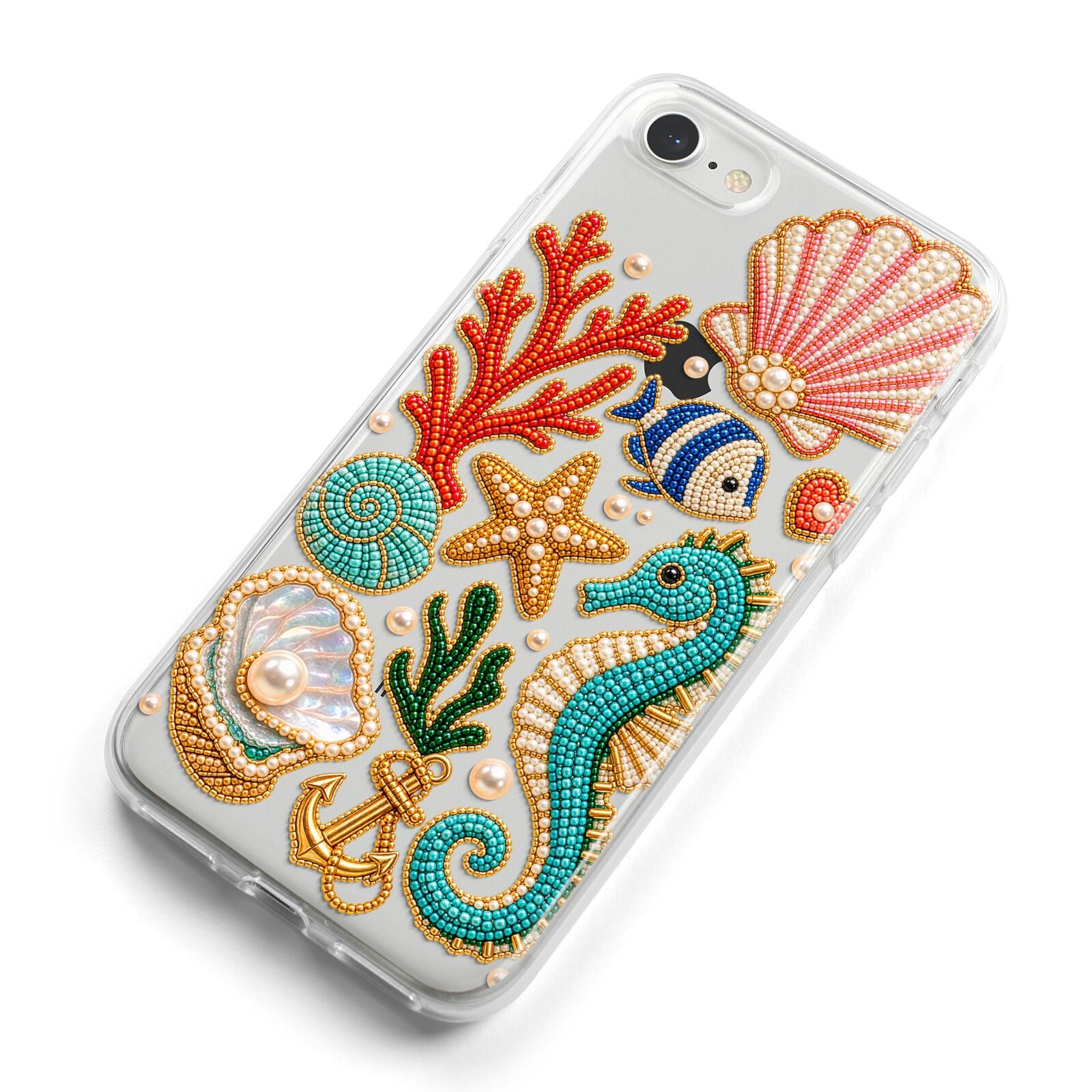Coastal Treasures Charms iPhone 8 Bumper Case on Silver iPhone Alternative Image