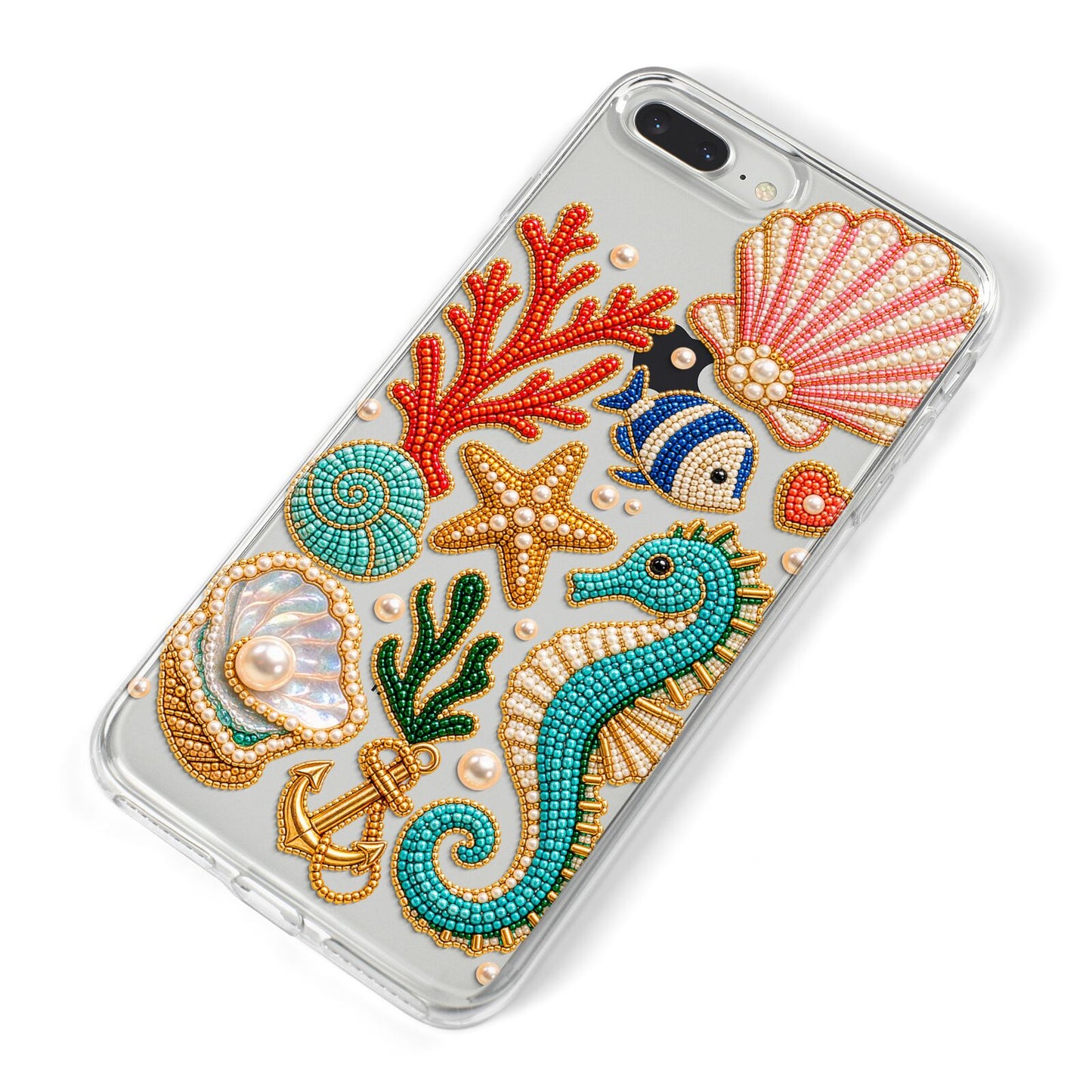 Coastal Treasures Charms iPhone 8 Plus Bumper Case on Silver iPhone Alternative Image