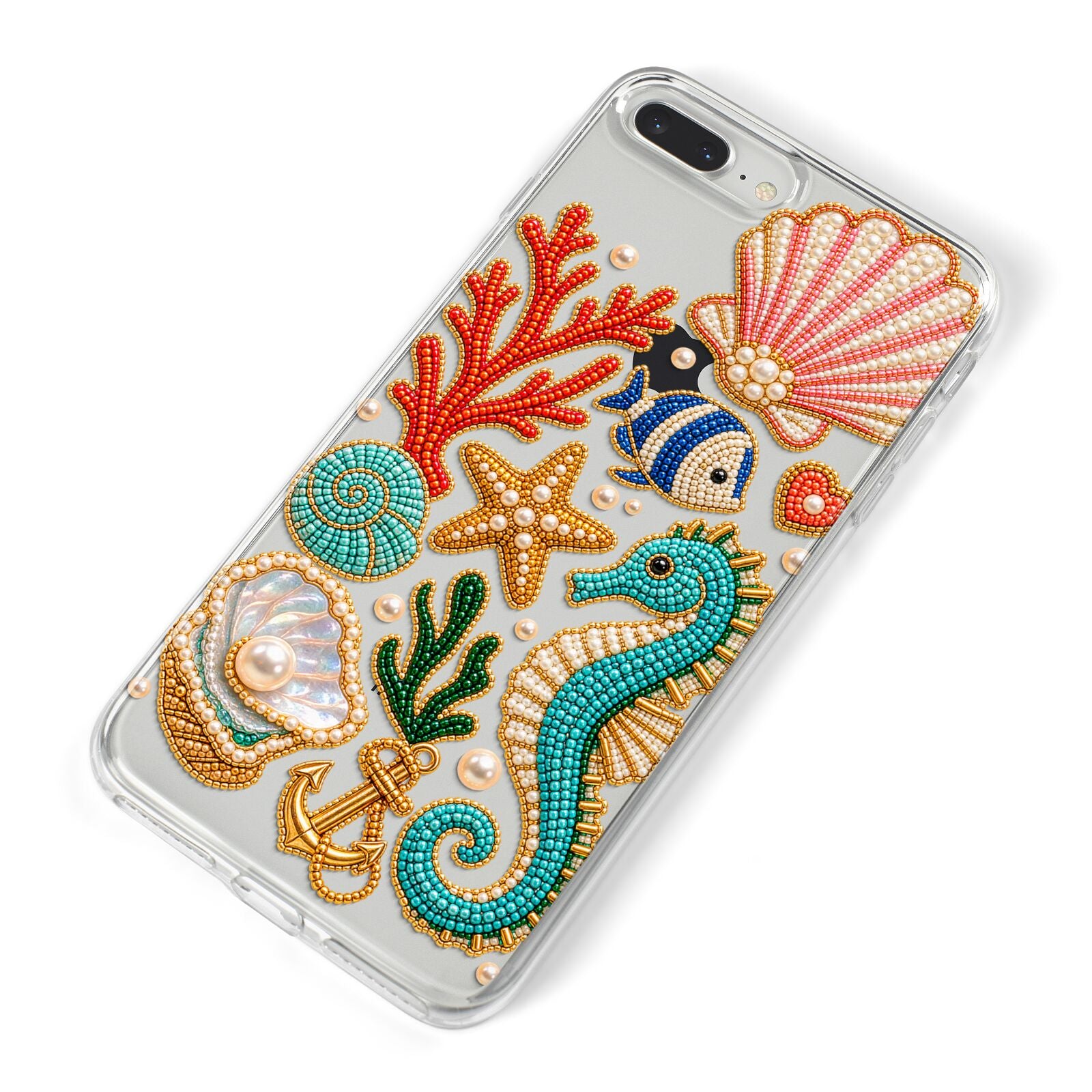 Coastal Treasures Charms iPhone 8 Plus Bumper Case on Silver iPhone Alternative Image