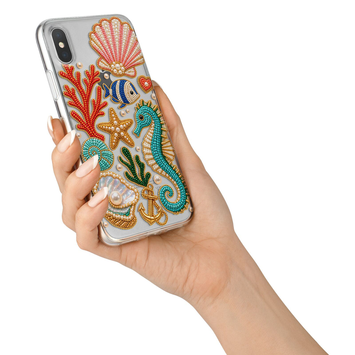 Coastal Treasures Charms iPhone X Bumper Case on Silver iPhone Alternative Image 2