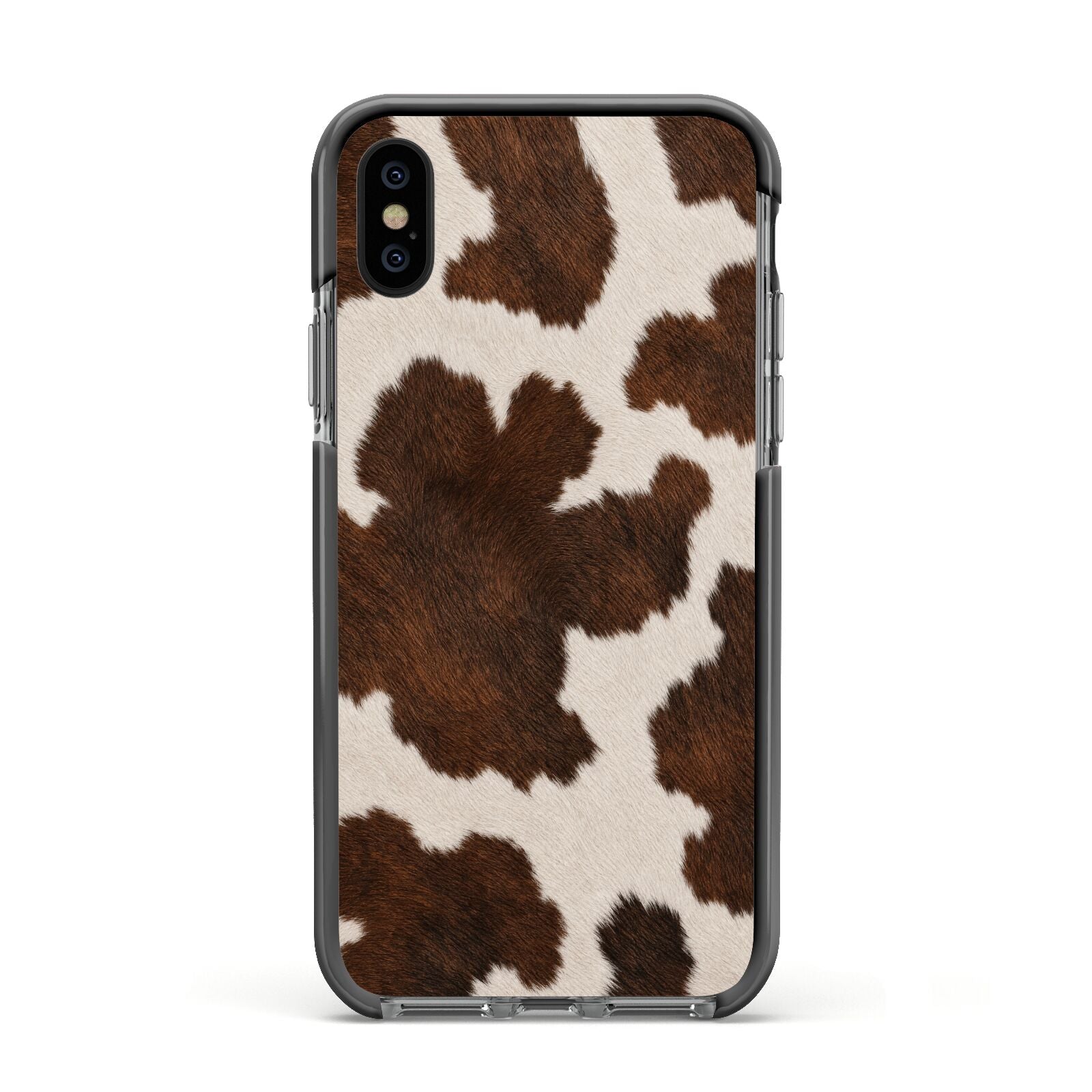 Cocoa Hide Apple iPhone Xs Impact Case Black Edge on Black Phone