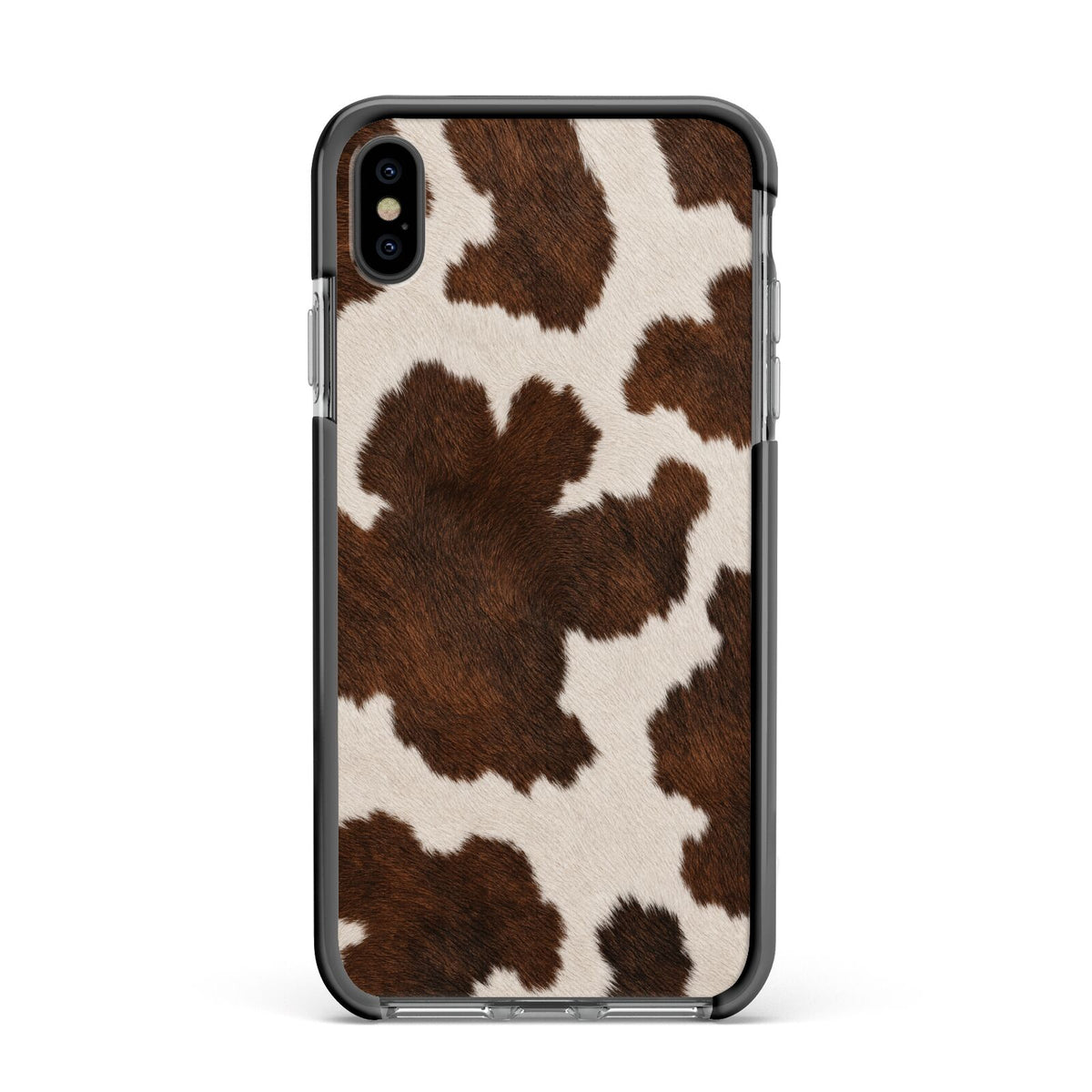 Cocoa Hide Apple iPhone Xs Max Impact Case Black Edge on Black Phone