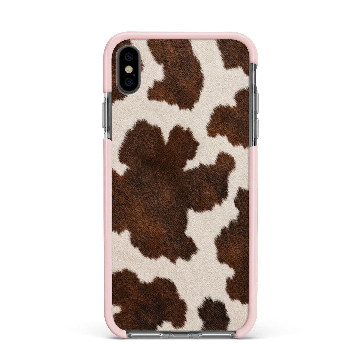 Cocoa Hide Apple iPhone Xs Max Impact Case Pink Edge on Black Phone