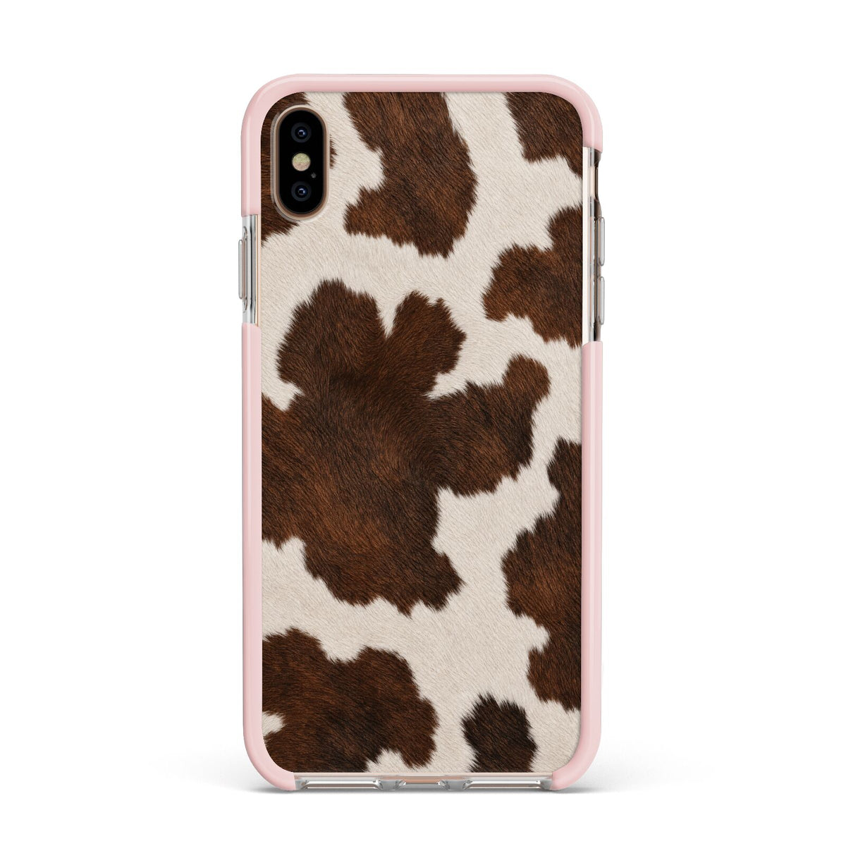 Cocoa Hide Apple iPhone Xs Max Impact Case Pink Edge on Gold Phone