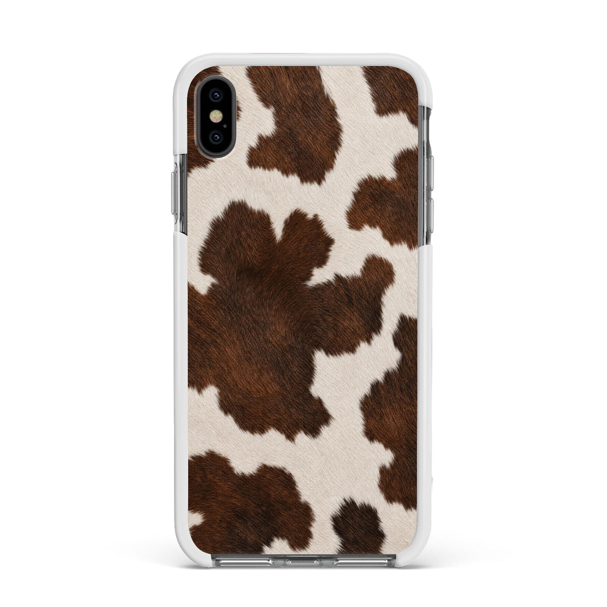 Cocoa Hide Apple iPhone Xs Max Impact Case White Edge on Black Phone