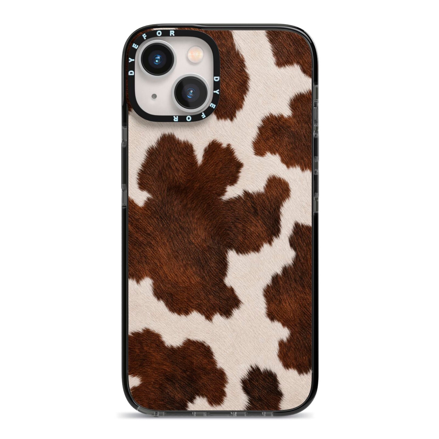 Cocoa Hide iPhone 13 Black Impact Case on Silver phone