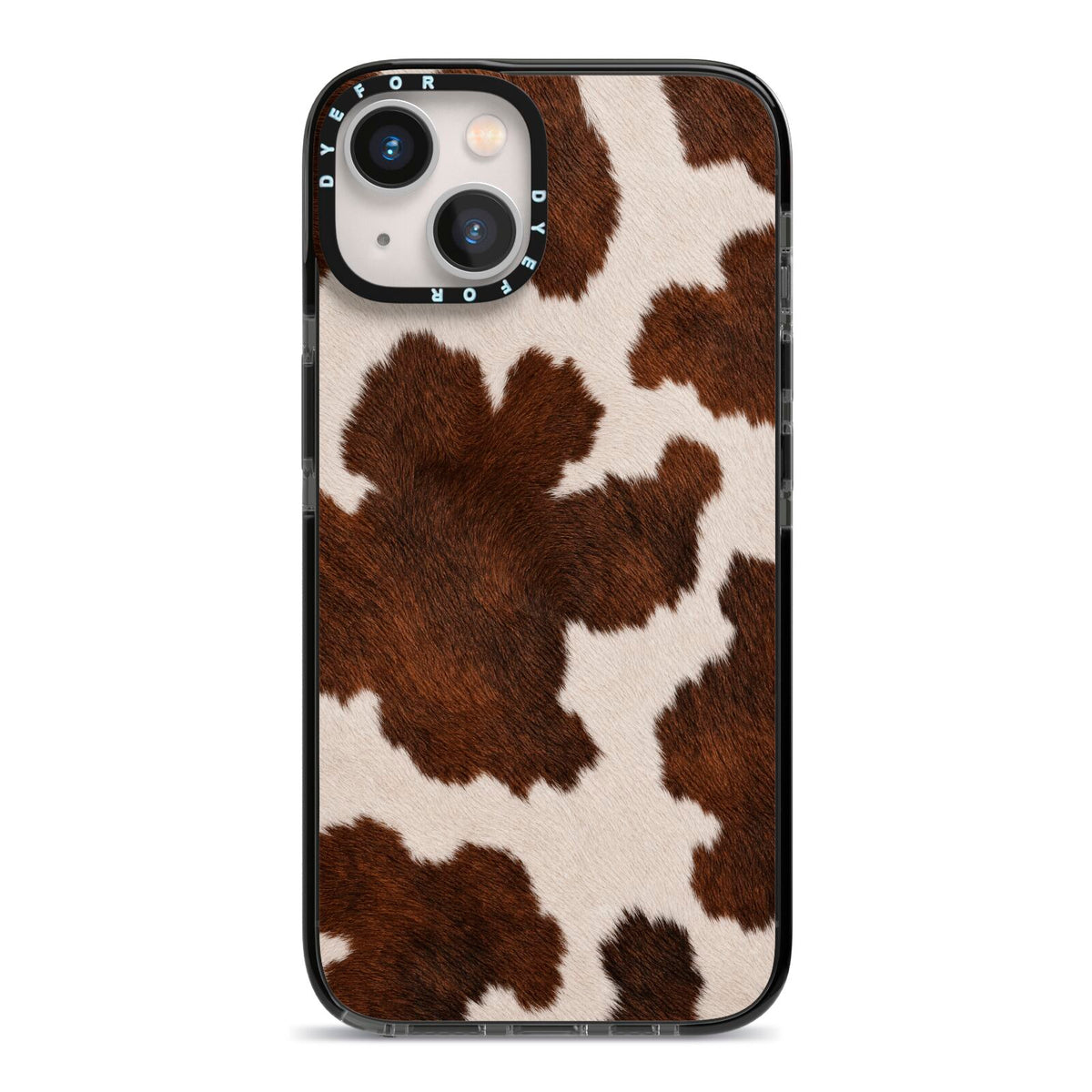 Cocoa Hide iPhone 13 Black Impact Case on Silver phone