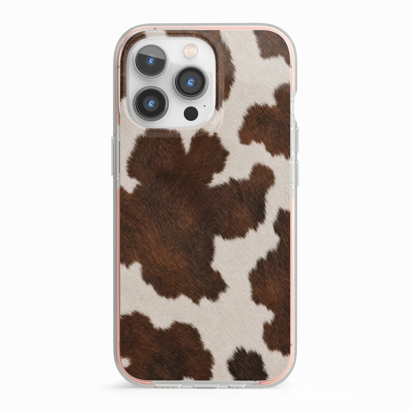 Cocoa Hide iPhone 13 Pro TPU Impact Case with Pink Edges