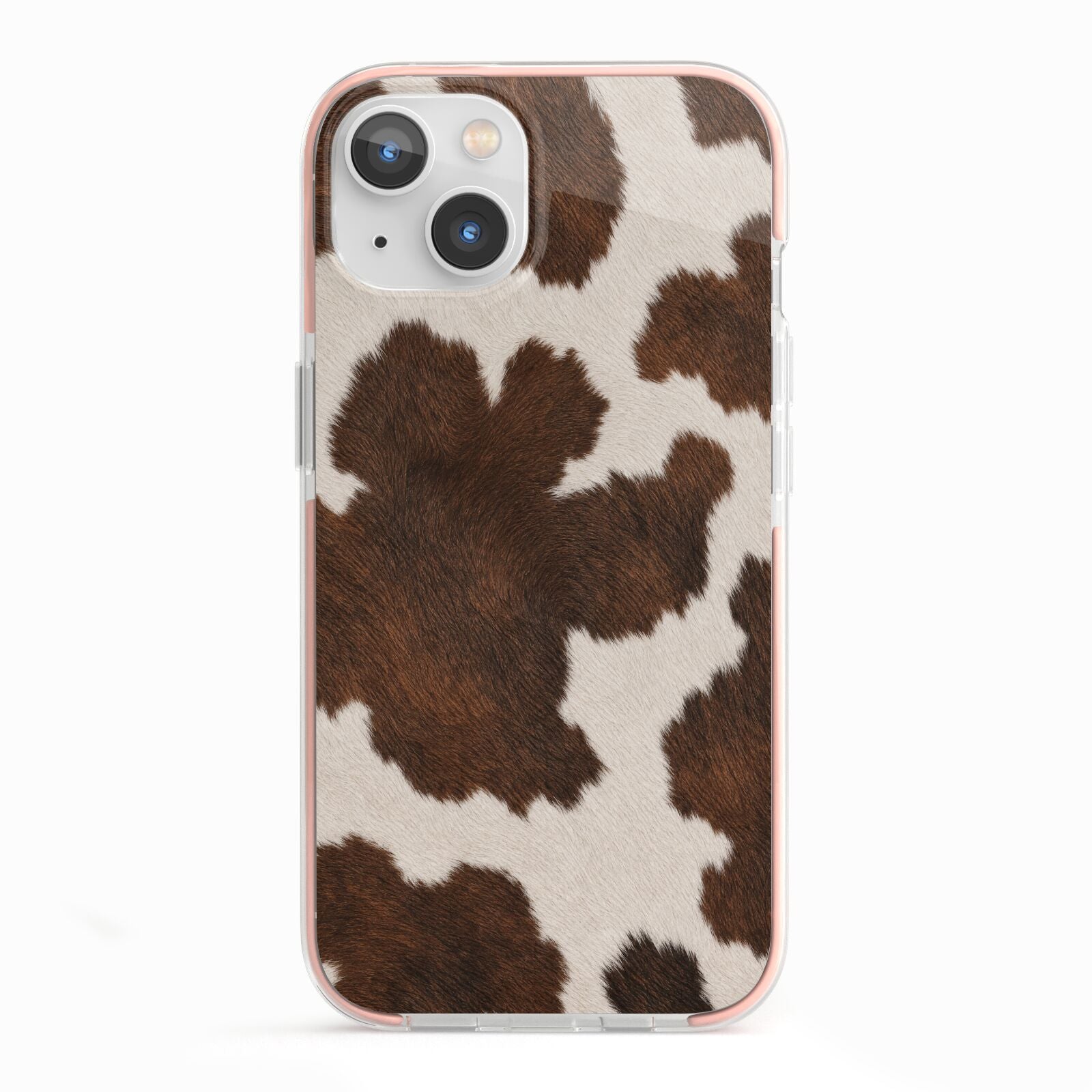 Cocoa Hide iPhone 13 TPU Impact Case with Pink Edges
