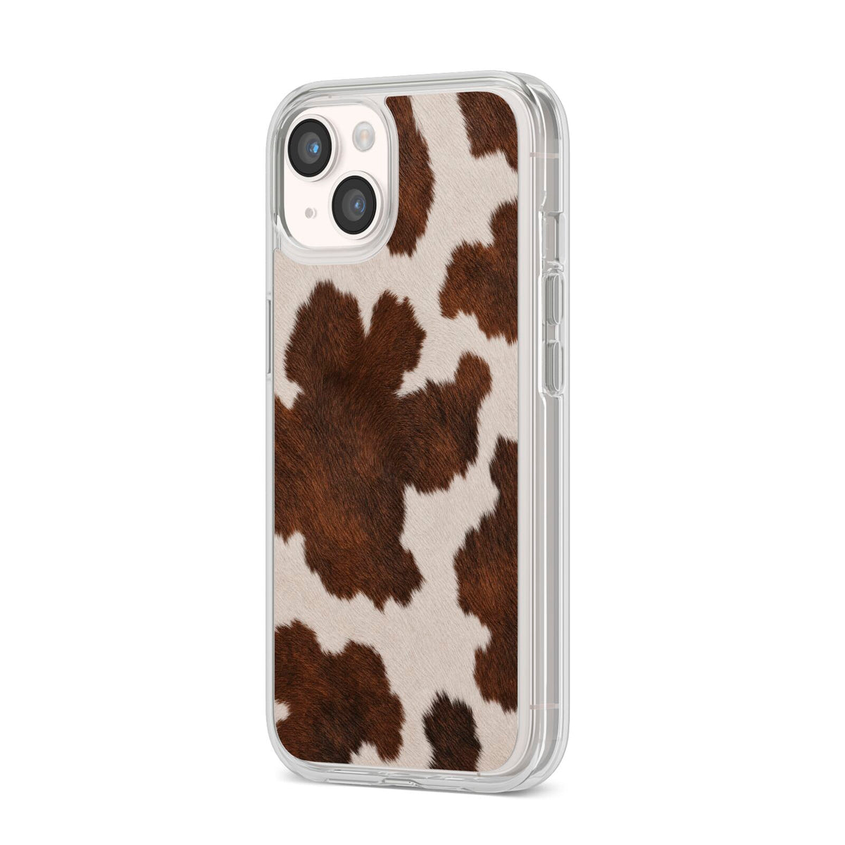 Cocoa Hide iPhone 14 Clear Tough Case Starlight Angled Image