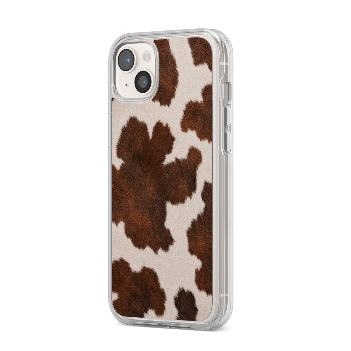 Cocoa Hide iPhone 14 Plus Clear Tough Case Starlight Angled Image