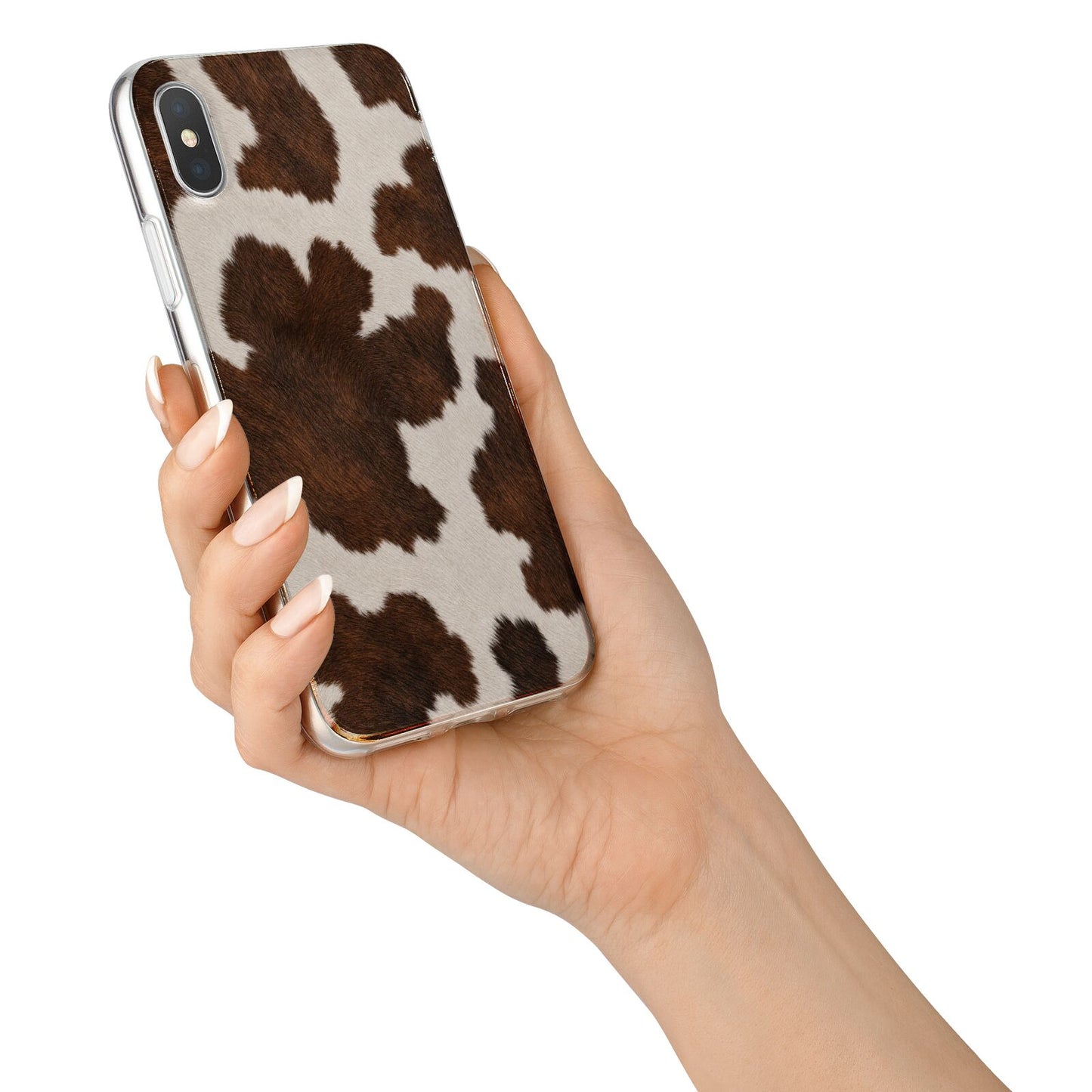 Cocoa Hide iPhone X Bumper Case on Silver iPhone Alternative Image 2