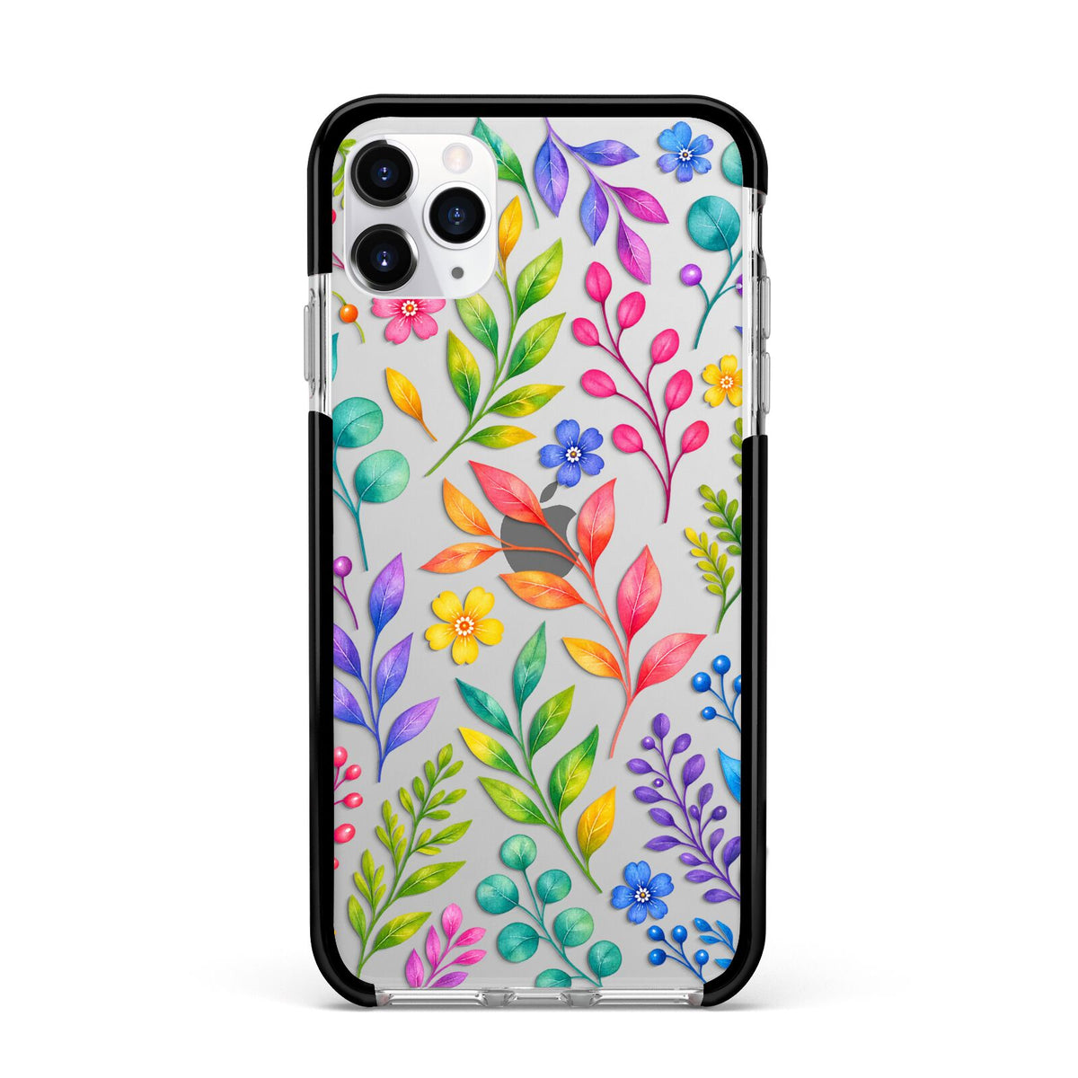 Colour Meadow Apple iPhone 11 Pro Max in Silver with Black Impact Case