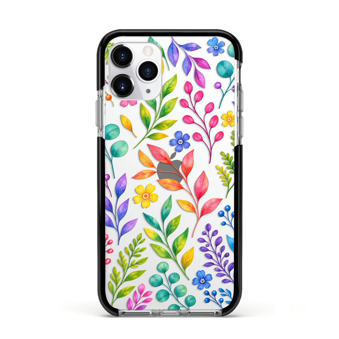 Colour Meadow Apple iPhone 11 Pro in Silver with Black Impact Case