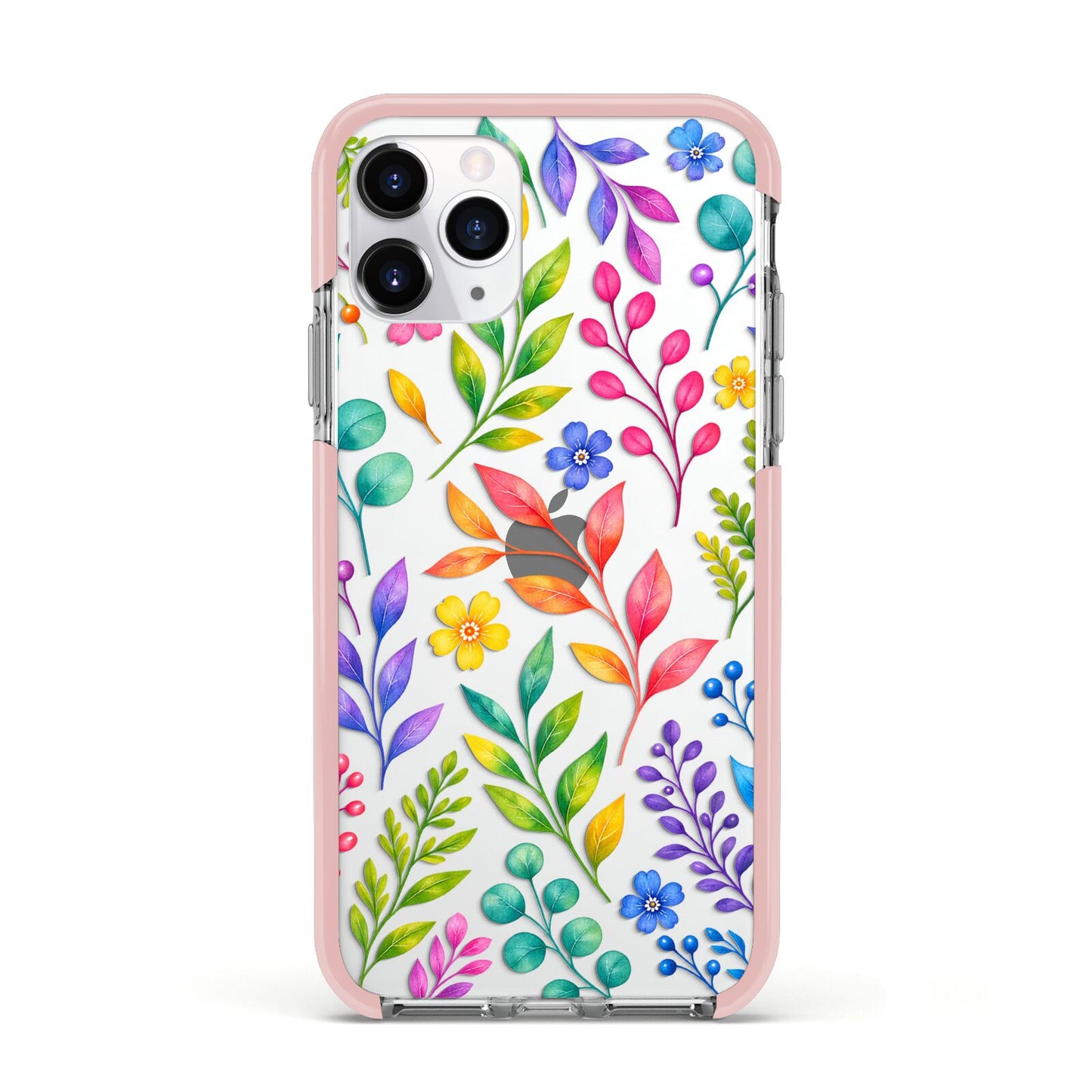 Colour Meadow Apple iPhone 11 Pro in Silver with Pink Impact Case