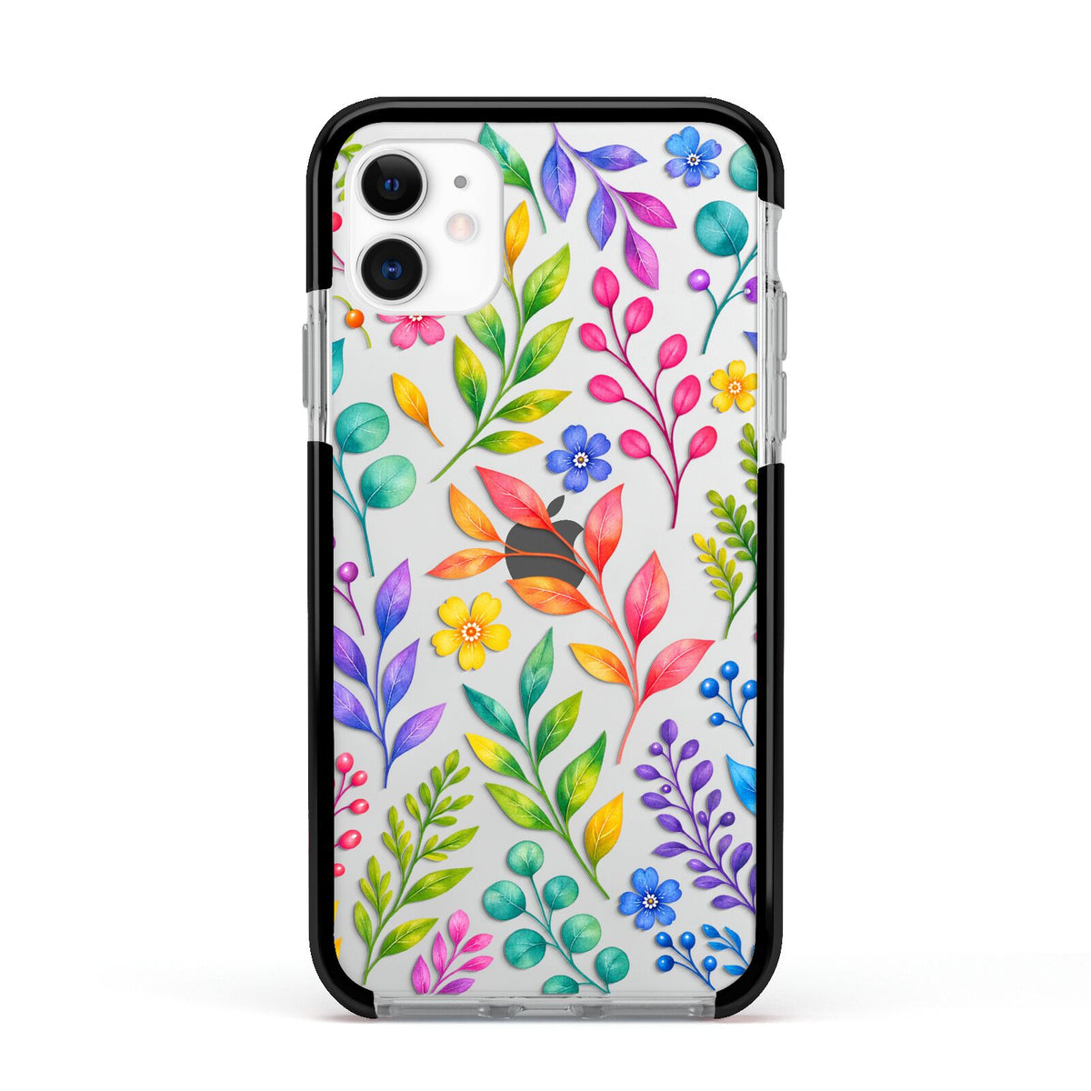 Colour Meadow Apple iPhone 11 in White with Black Impact Case