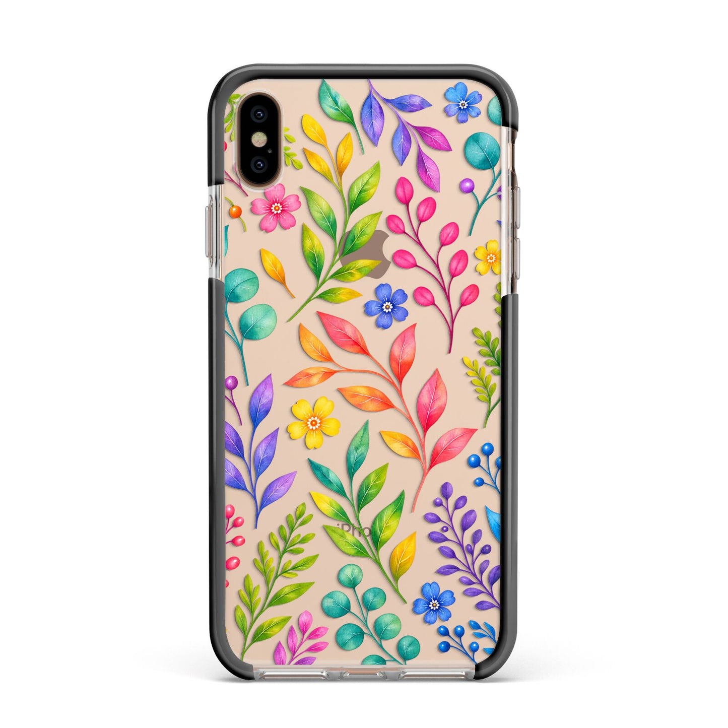 Colour Meadow Apple iPhone Xs Max Impact Case Black Edge on Gold Phone