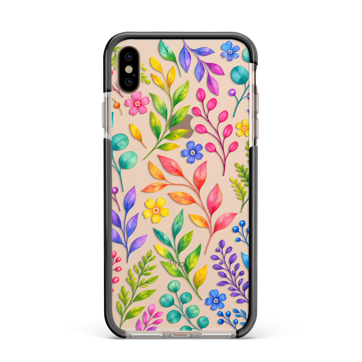 Colour Meadow Apple iPhone Xs Max Impact Case Black Edge on Gold Phone