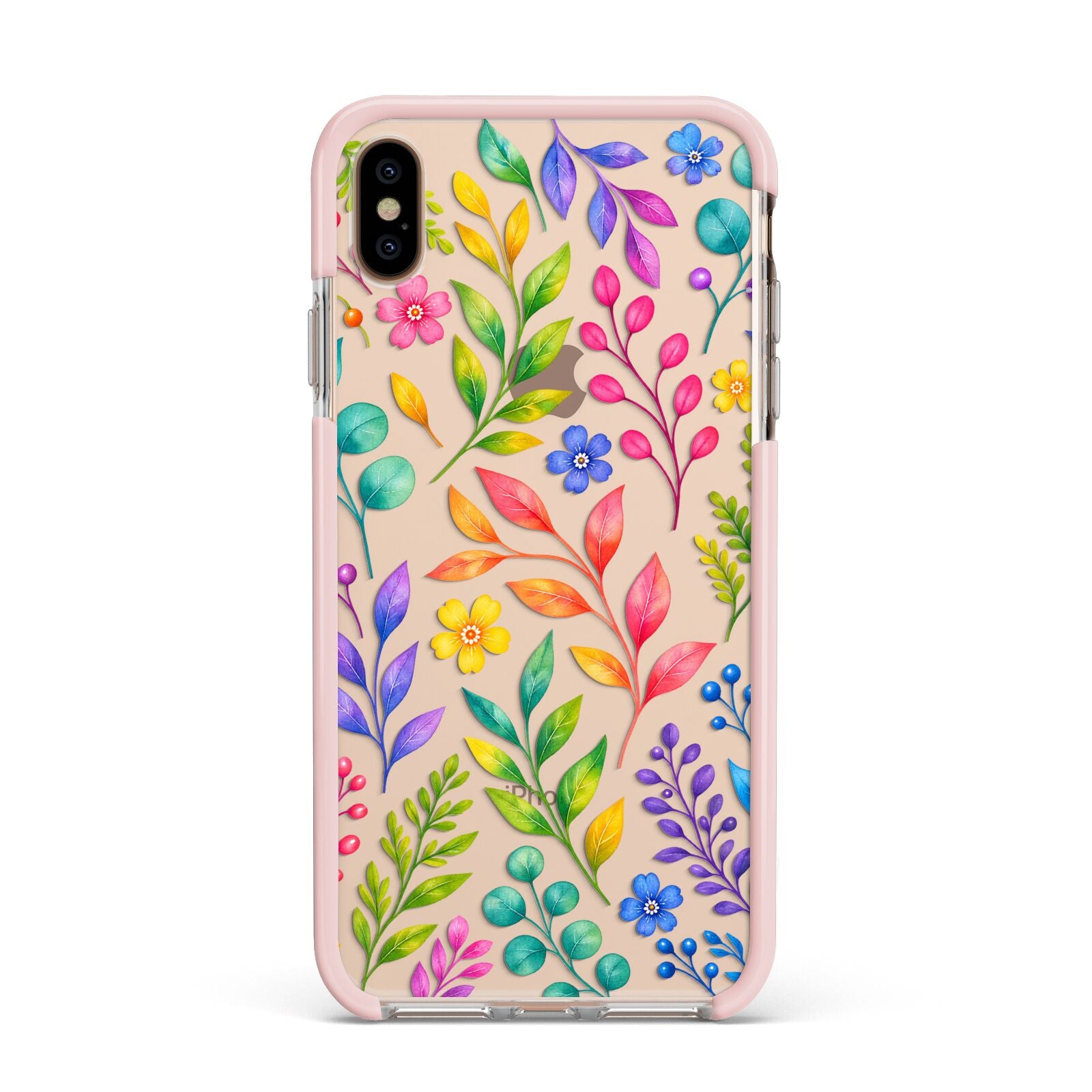 Colour Meadow Apple iPhone Xs Max Impact Case Pink Edge on Gold Phone