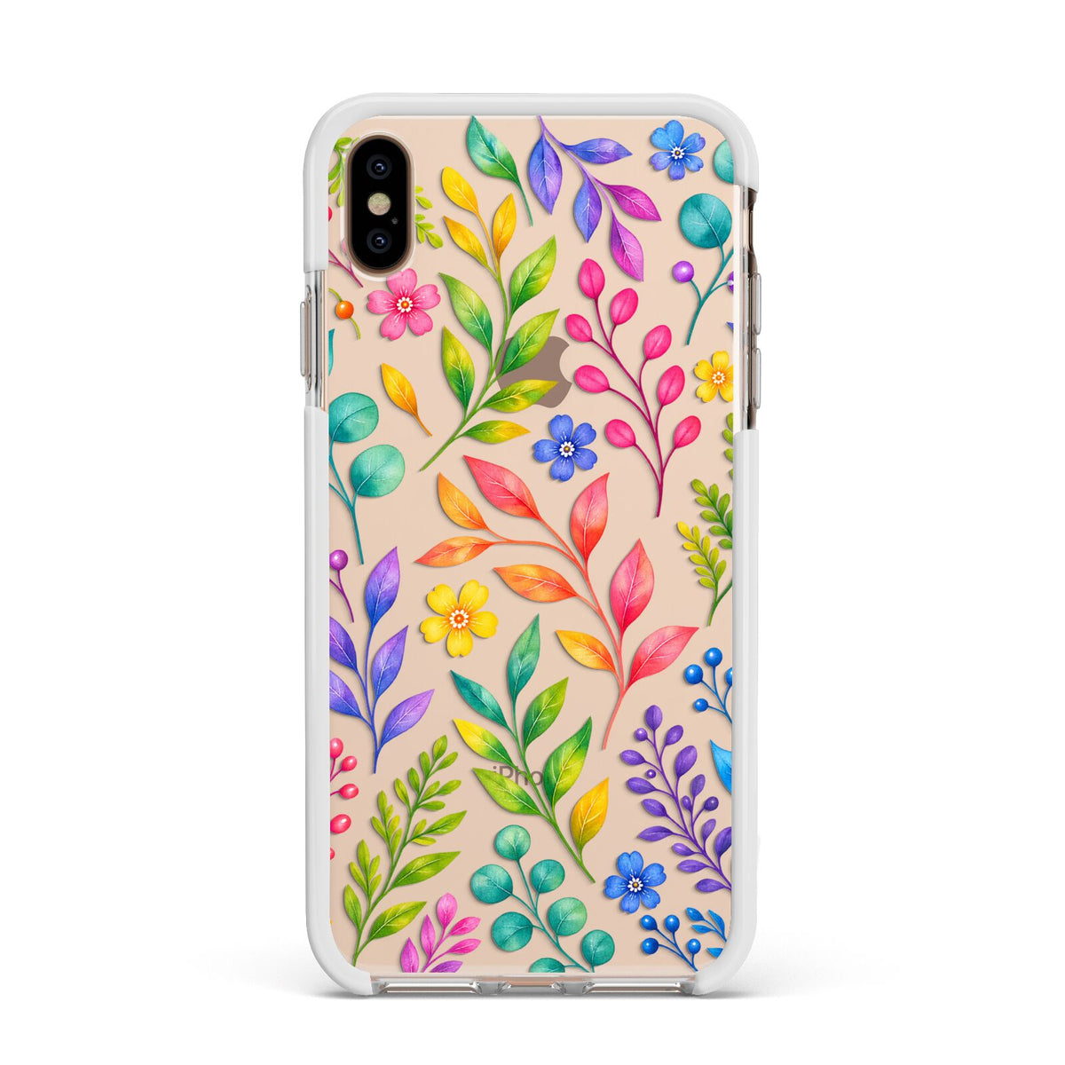 Colour Meadow Apple iPhone Xs Max Impact Case White Edge on Gold Phone